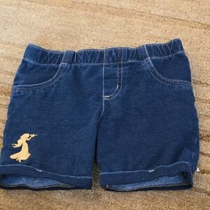 Disney Navy Blue Knit Shorts with Gold Princess Jasmine Detail Size 6
